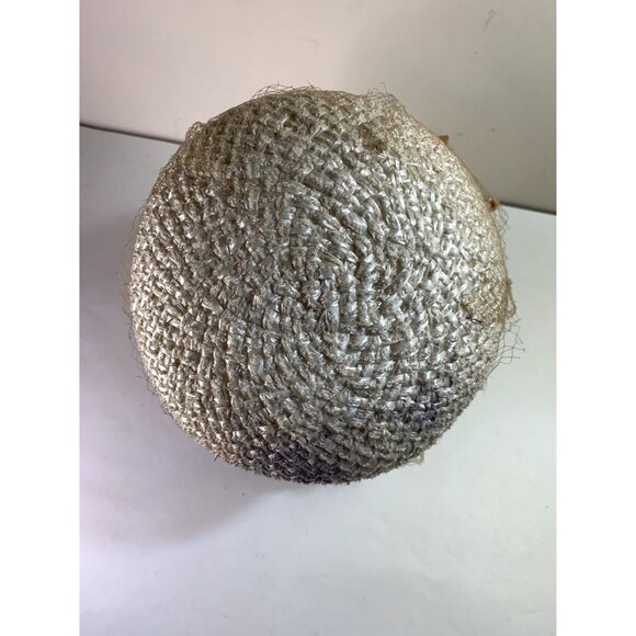 Vintage Women's Straw Hat with Net and Velvet Hat Band 1940s - Picture 7 of 9